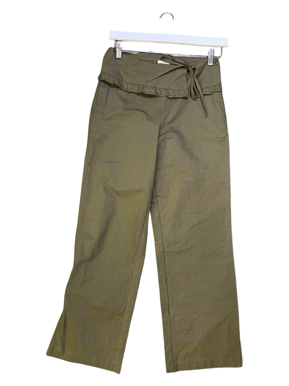 Size XS | Deiji Studios Green Organic Cotton Ruffle Pants