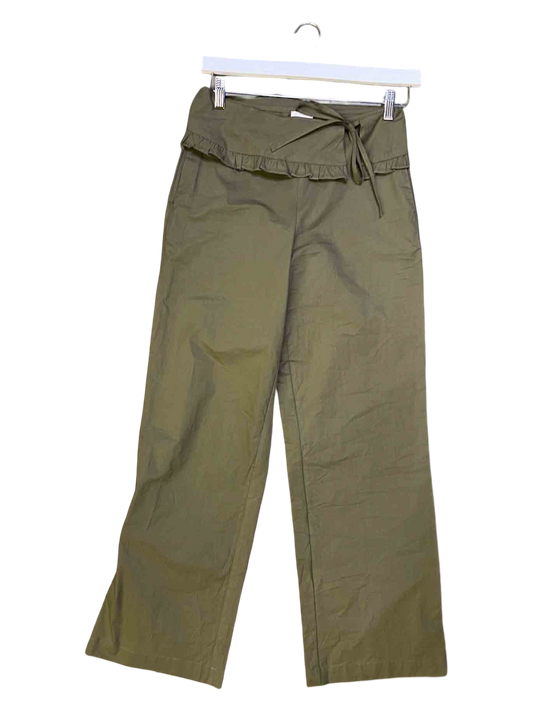 Size XS | Deiji Studios Green Organic Cotton Ruffle Pants