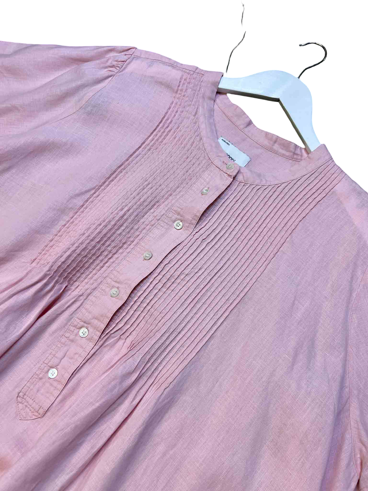 Size 22 (5XL) | Commonry Pink Linen Pintuck Top