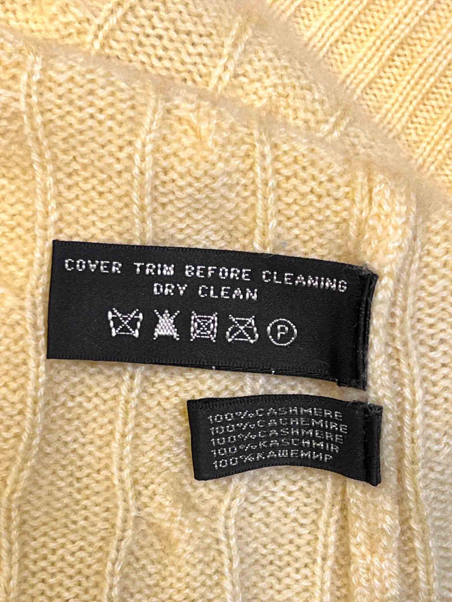 Size M | Ralph Lauren Yellow Cashmere Half-Zip Jumper
