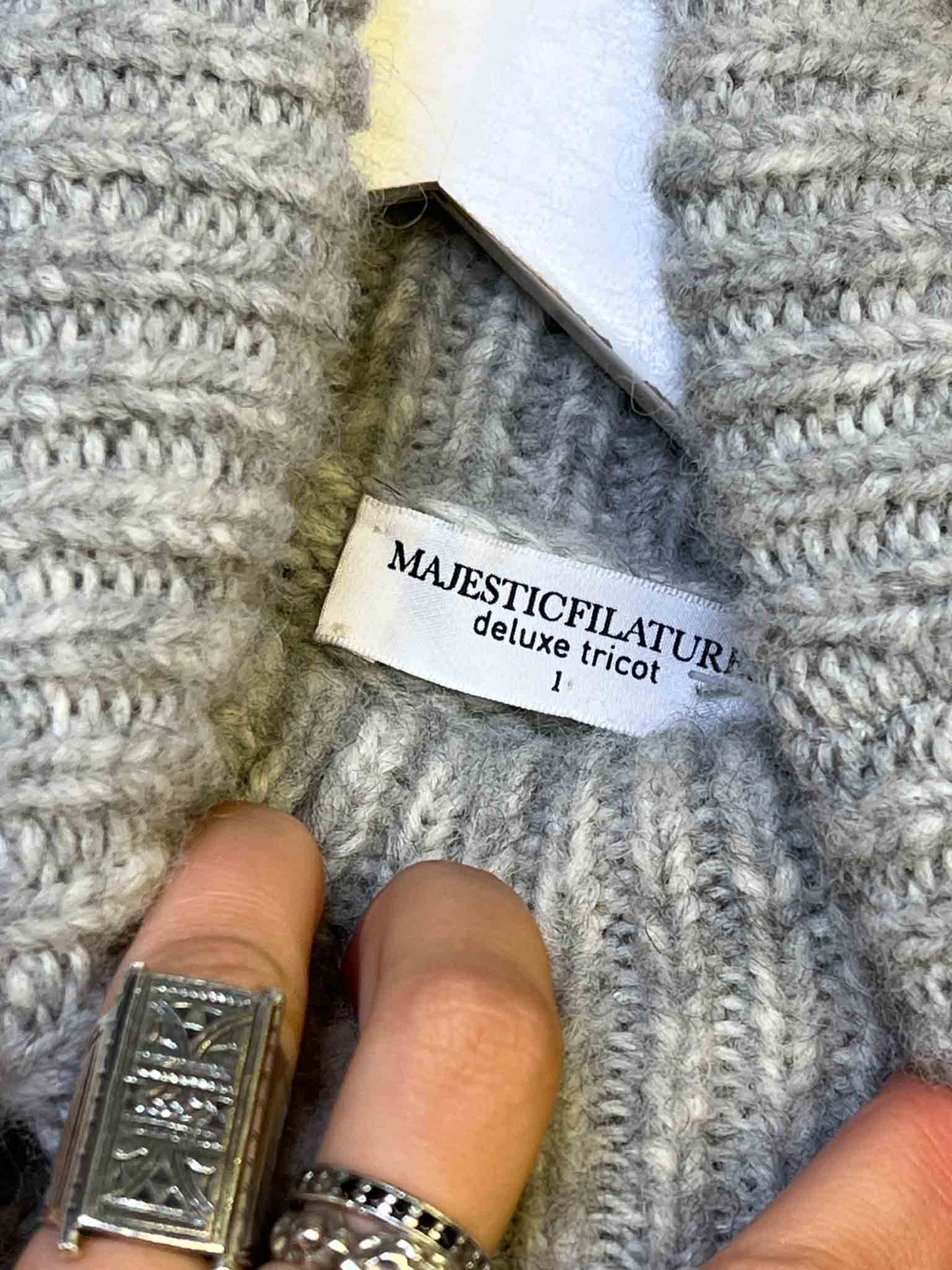 Size 1 (S) | Majestic Filatures Grey Cashmere Knitted Jumper