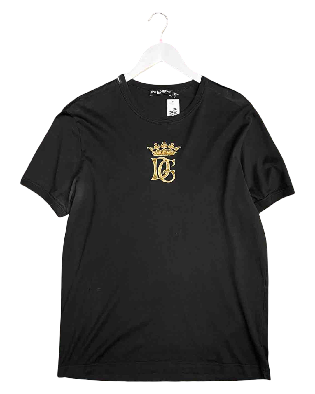 Size 50 (L) | Dolce & Gabbana Black Cotton Crown T-shirt