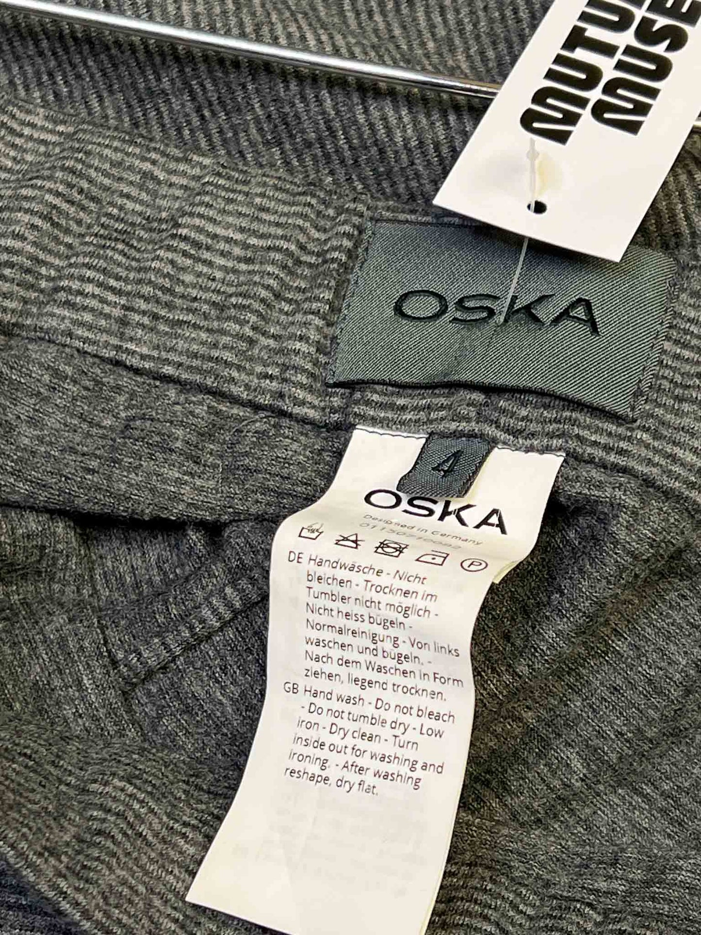 Size 4 (XL) | Oska Striped Wool Midi Skirt