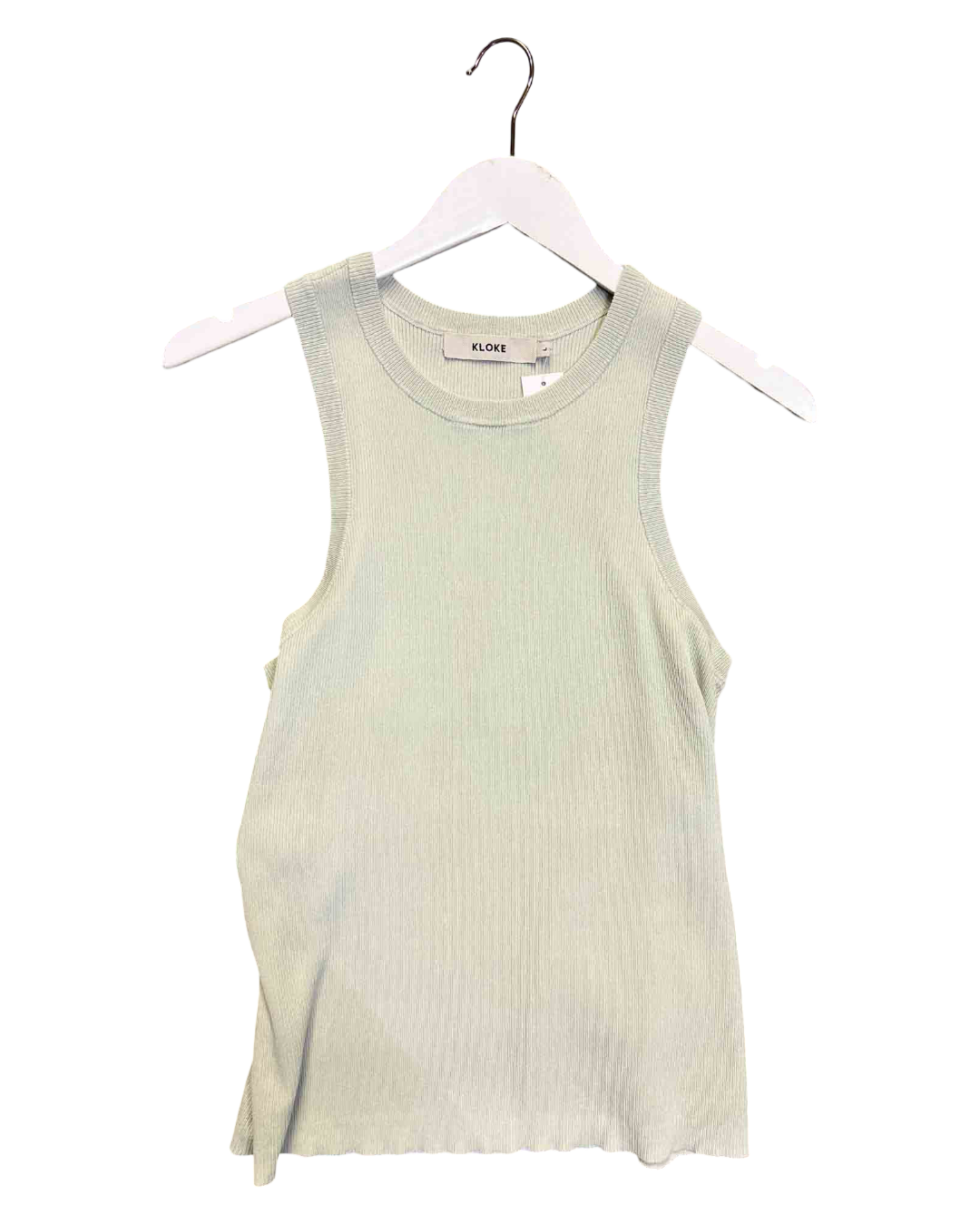 Size L | Kloke Ribbed Light Sage Tank Top