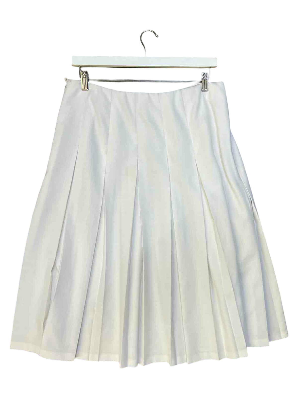 Size 18 (3XL) | Fletcher Jones White Pleated Midi Skirt