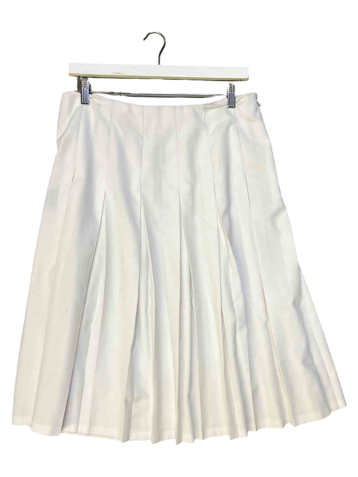 Size 18 (3XL) | Fletcher Jones White Pleated Midi Skirt