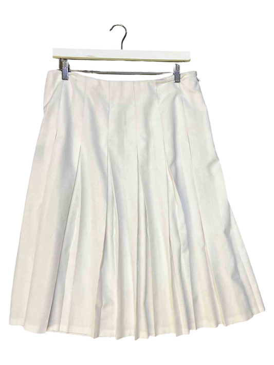 Size 18 (3XL) | Fletcher Jones White Pleated Midi Skirt