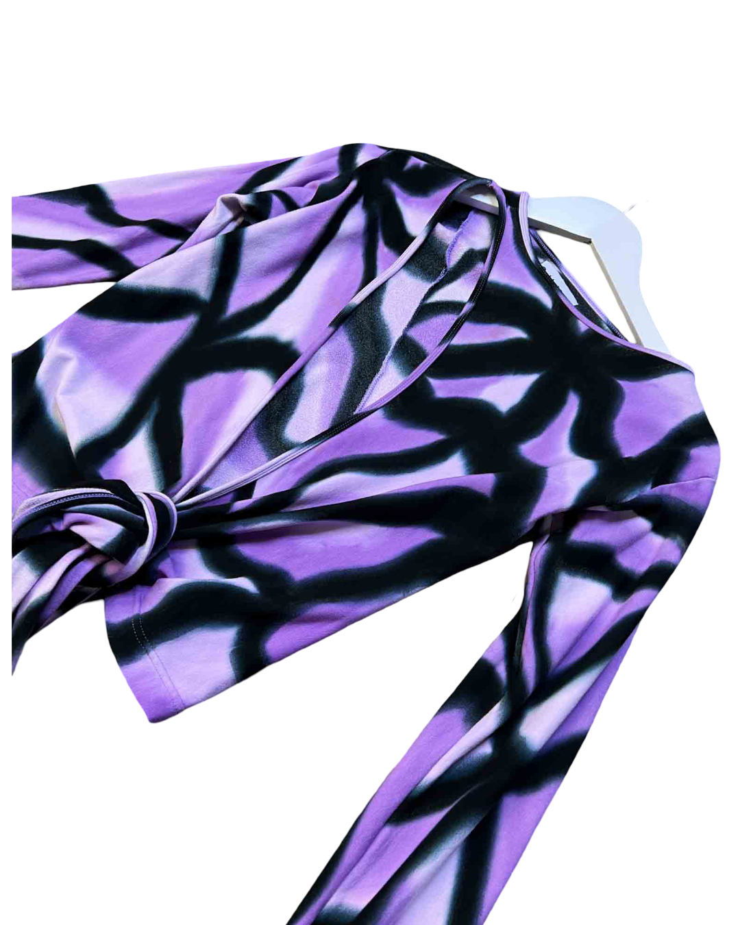 Size M | SUKU Purple Tie-Dye Bamboo Cut-Out Top