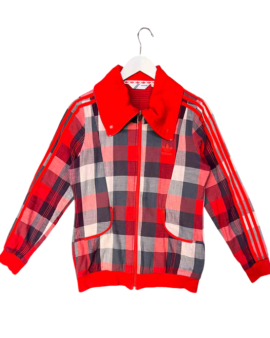 Size L | Adidas Vintage Red Plaid Track Jacket