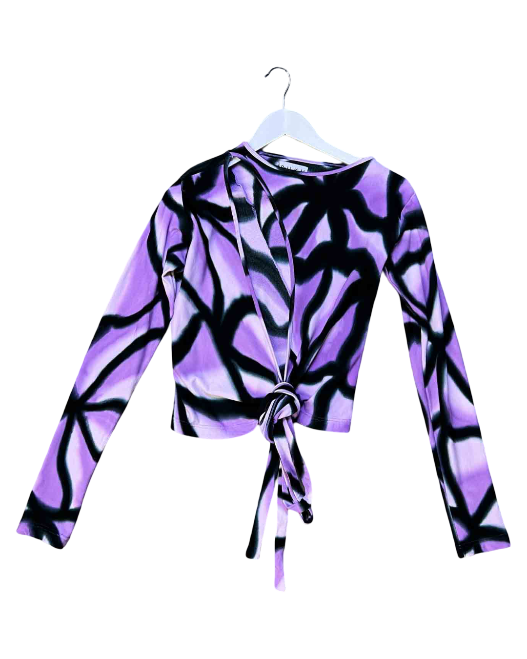 Size M | SUKU Purple Tie-Dye Bamboo Cut-Out Top
