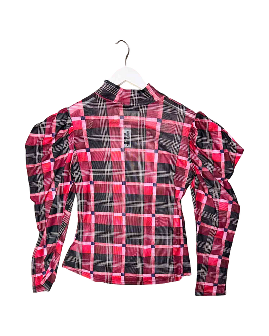 Size M | Kuwaii Reck Check Mesh Top