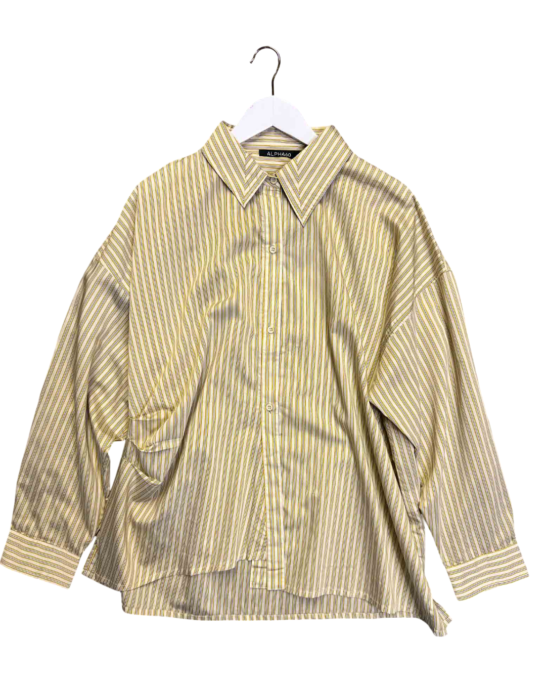 Size XL | Alpha60 Striped Button Up Shirt With Tags