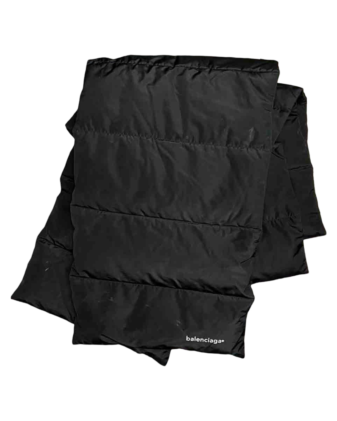 Black Balenciaga Quilted Down Scarf