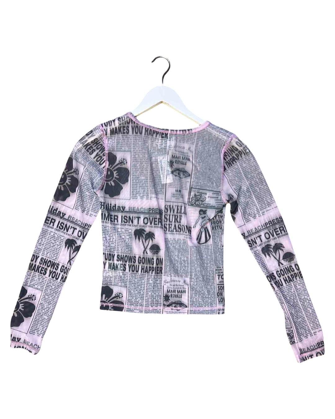 Size S | Emma Mulholland on Holiday Newspaper Mesh Top