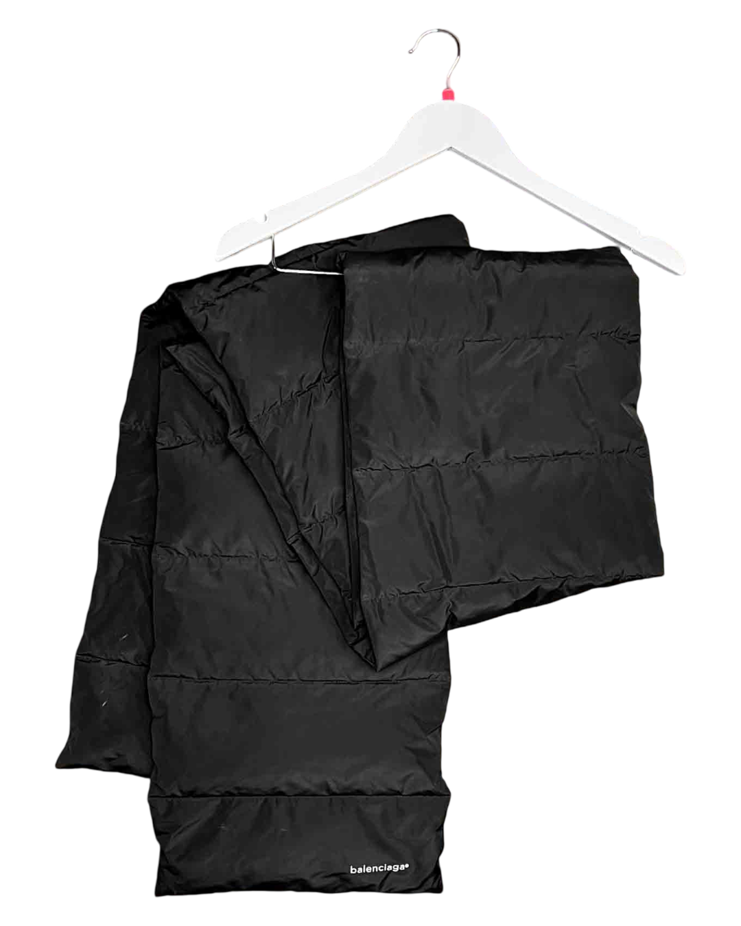 Black Balenciaga Quilted Down Scarf