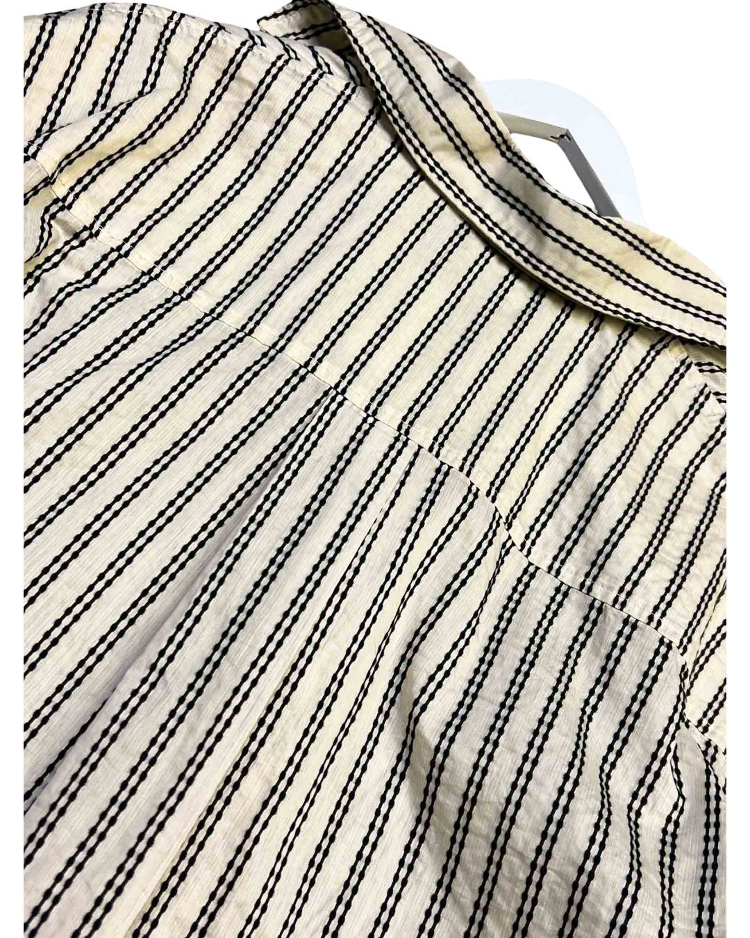 Size 5 (3XL) | DIISH Ellie Cream Oversized Long Sleeve Stripe Shirt