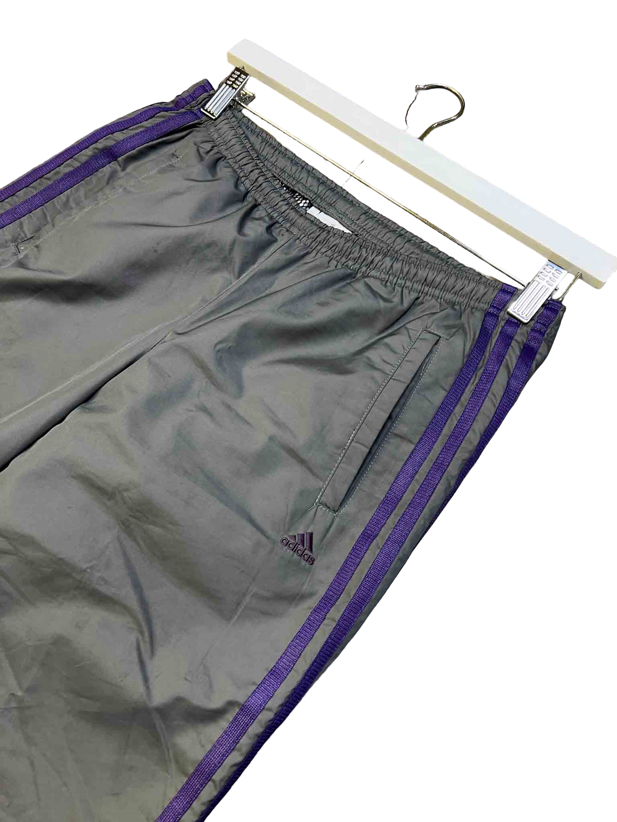 Size 8 (S) | Adidas Grey/Purple Cropped Pants