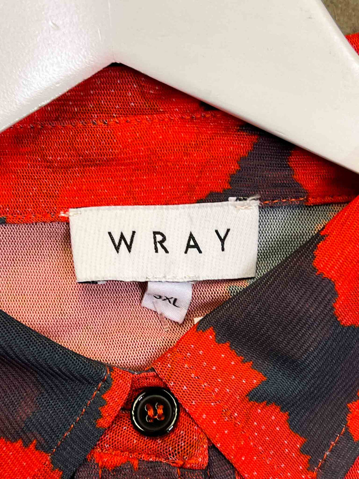 Size 3XL | WRAY Mesh Button Up Gathered Top