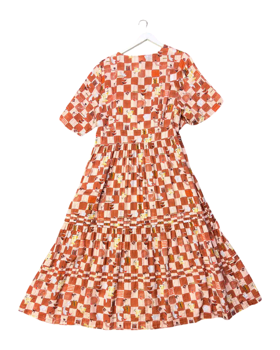 Size 3XL |  Nancy Bird x Lucy Anderson Brown Seersucker Check Dress