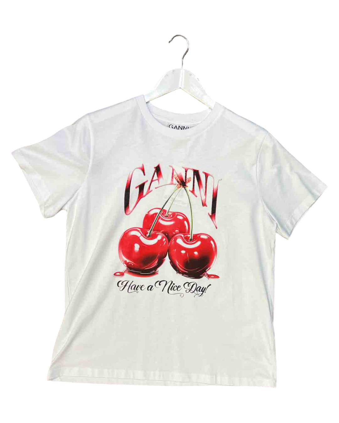 Size S | Ganni Basic Jersey Cherry Relaxed T-Shirt