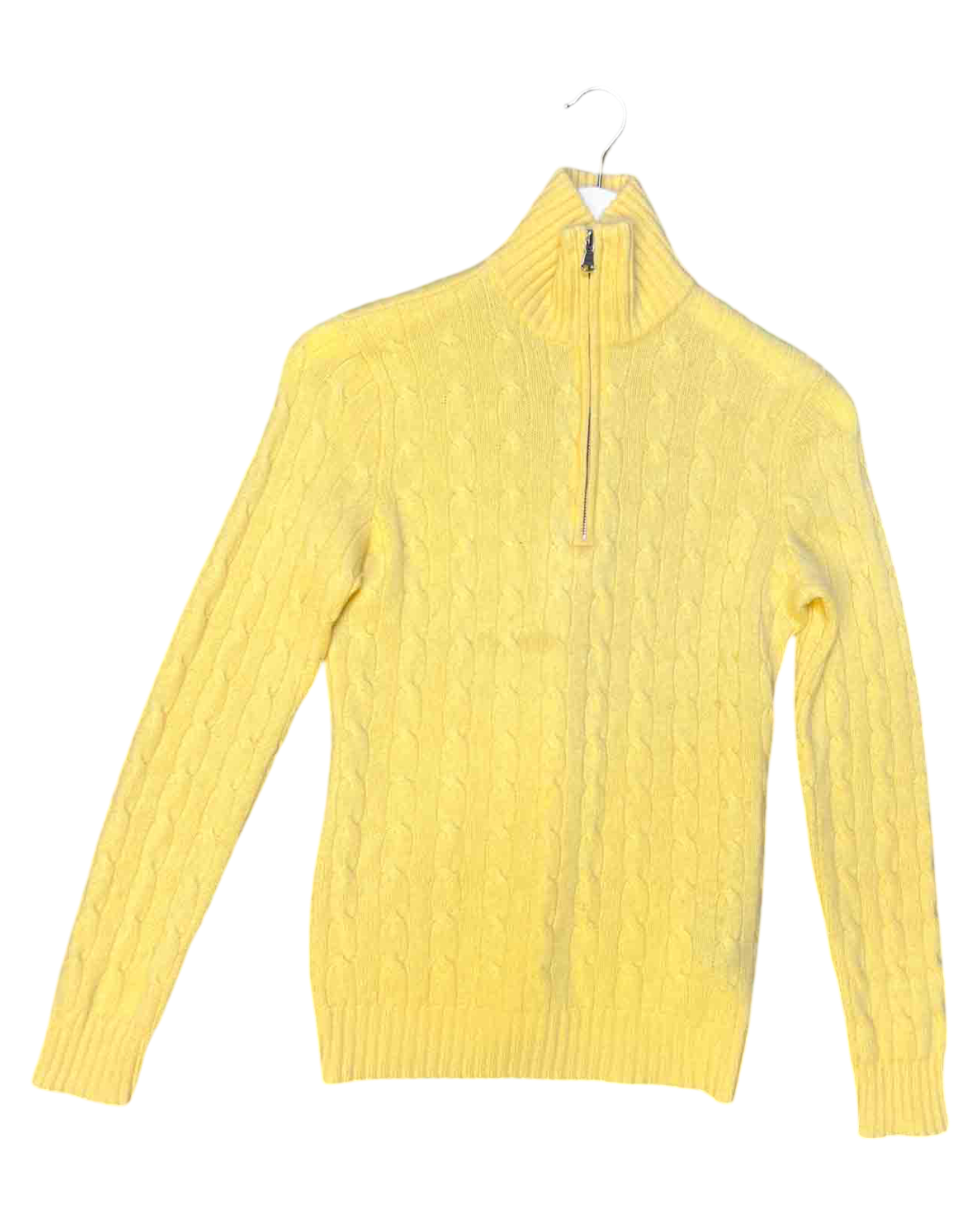 Size M | Ralph Lauren Yellow Cashmere Half-Zip Jumper