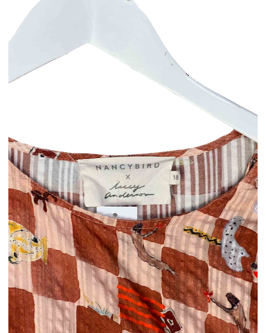 Size 3XL |  Nancy Bird x Lucy Anderson Brown Seersucker Check Dress