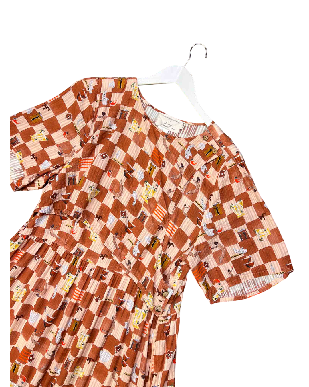 Size 3XL |  Nancy Bird x Lucy Anderson Brown Seersucker Check Dress