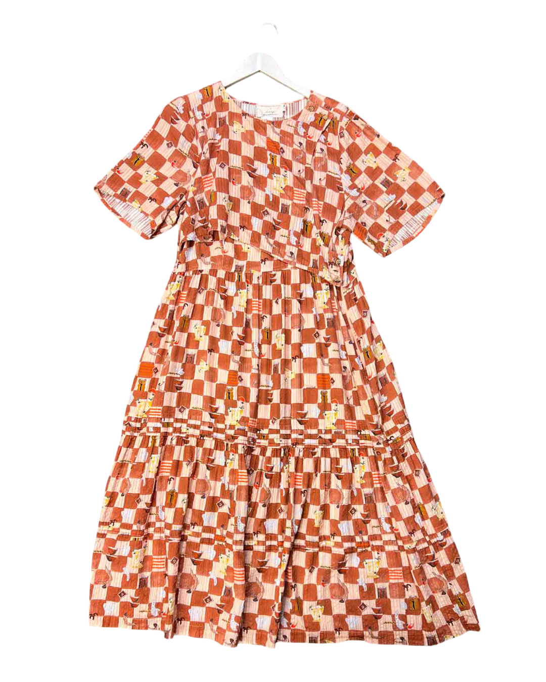 Size 3XL |  Nancy Bird x Lucy Anderson Brown Seersucker Check Dress