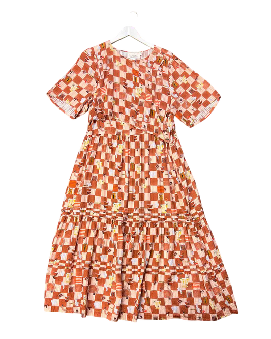 Size 3XL |  Nancy Bird x Lucy Anderson Brown Seersucker Check Dress