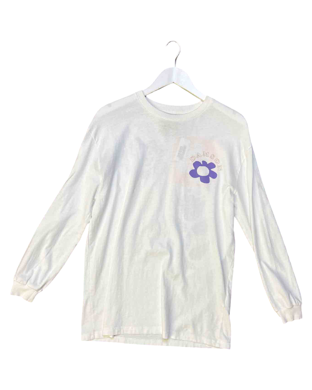 Size XS | Damson Madder White Cotton Long-Sleeve T-Shirt