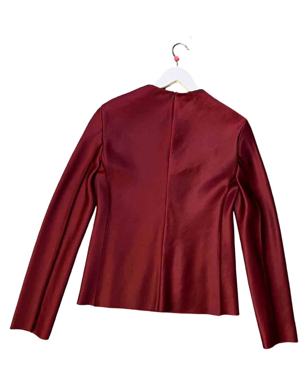Size S | The Row Burgundy Satin Tailored Top