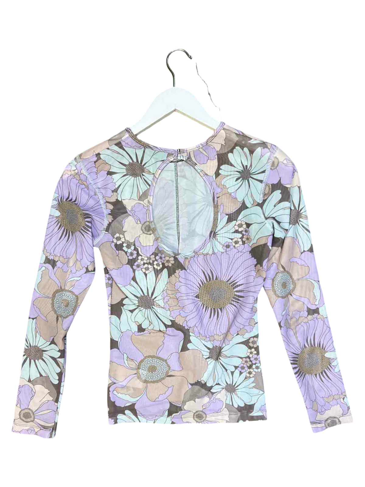 Size 8 | Arthur Floral Mesh Long-Sleeve Top