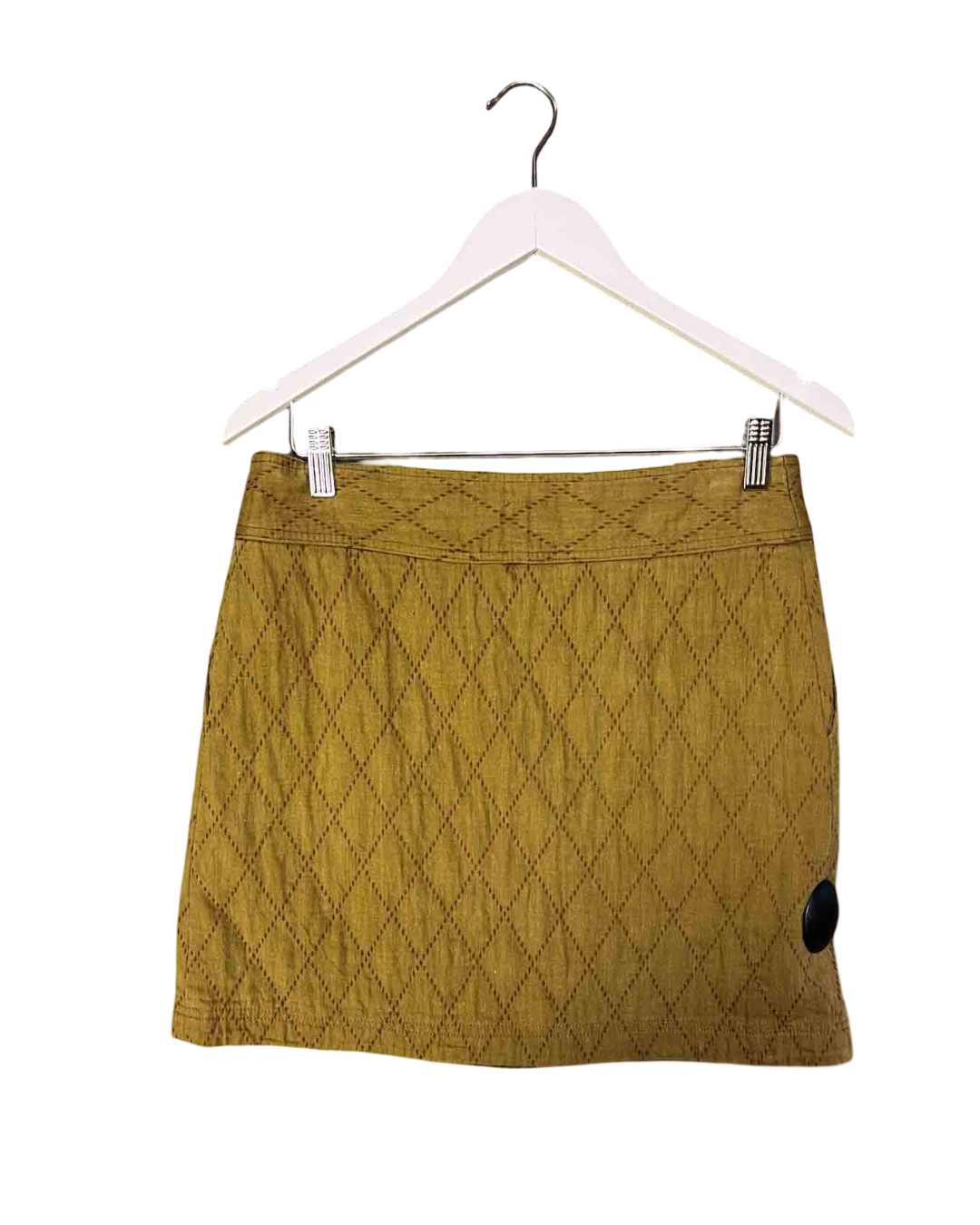 Size M | Kenzo Vintage Olive Quilted Wrap Mini Skirt