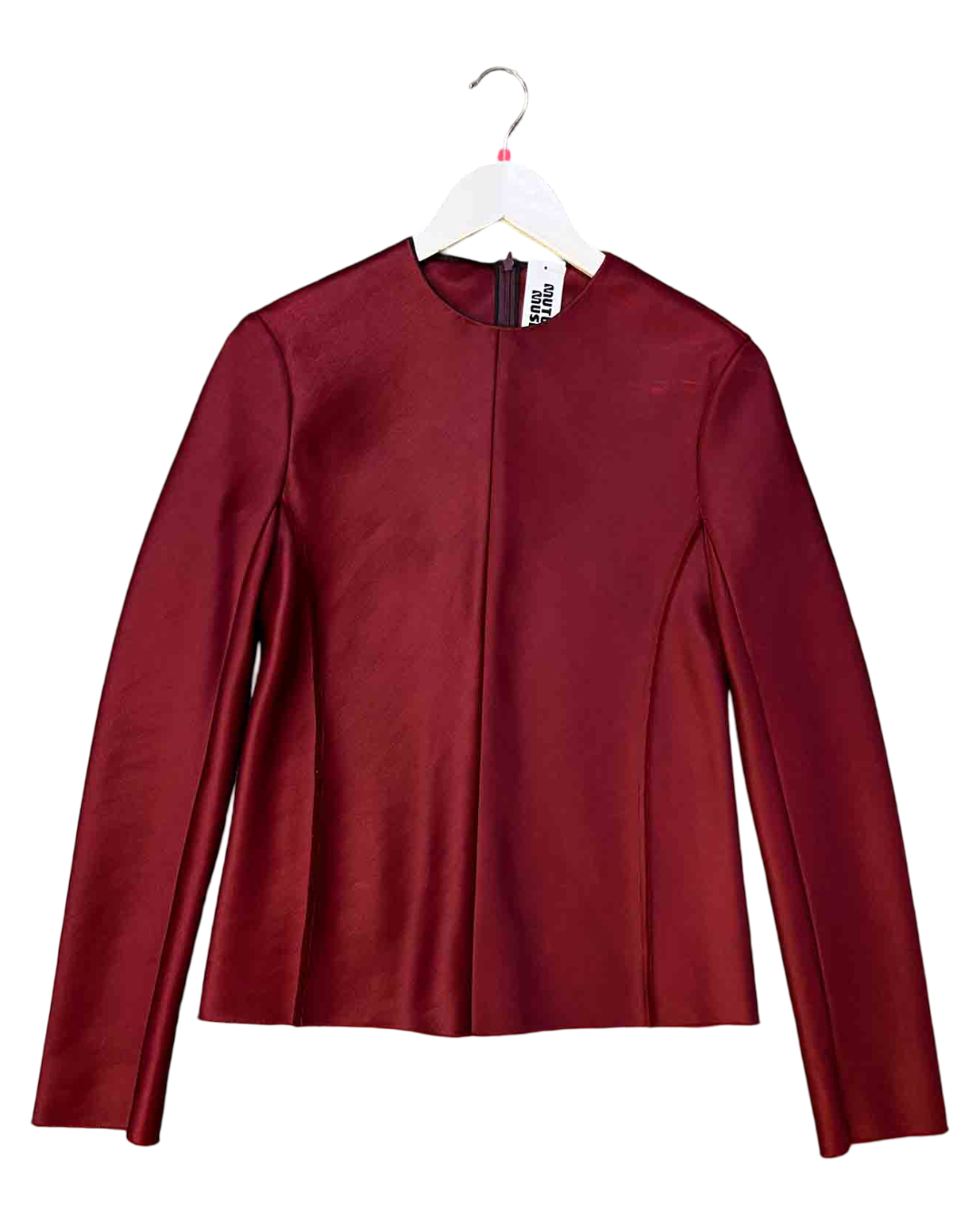 Size S | The Row Burgundy Satin Tailored Top