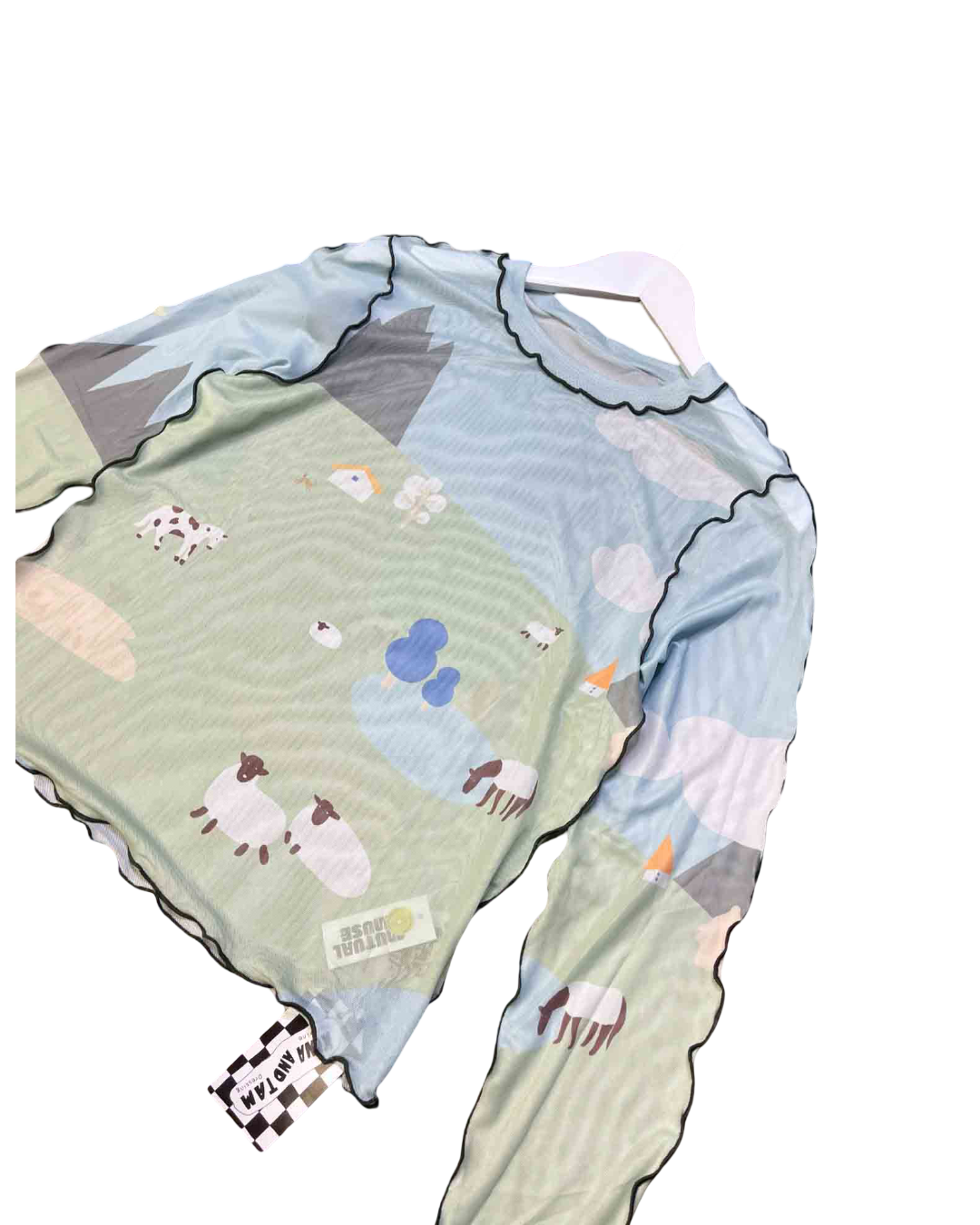 Size XL | Kina and Tam Farm Animal Mesh Top With Tags