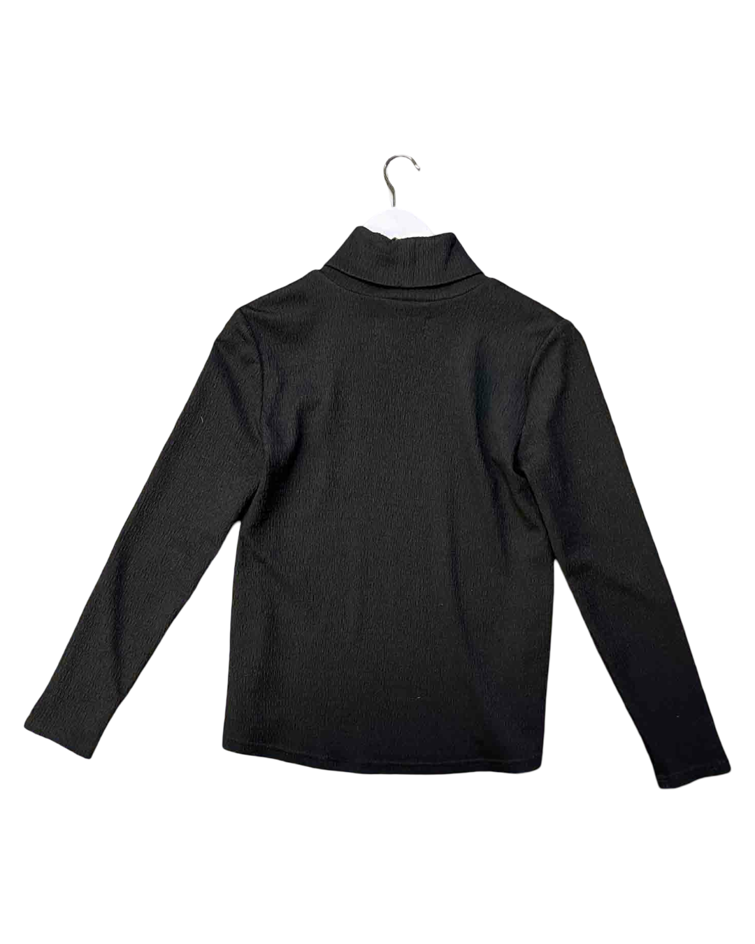 Size 14 (XL) | Kuwaii Black Textured Turtle-Neck Top