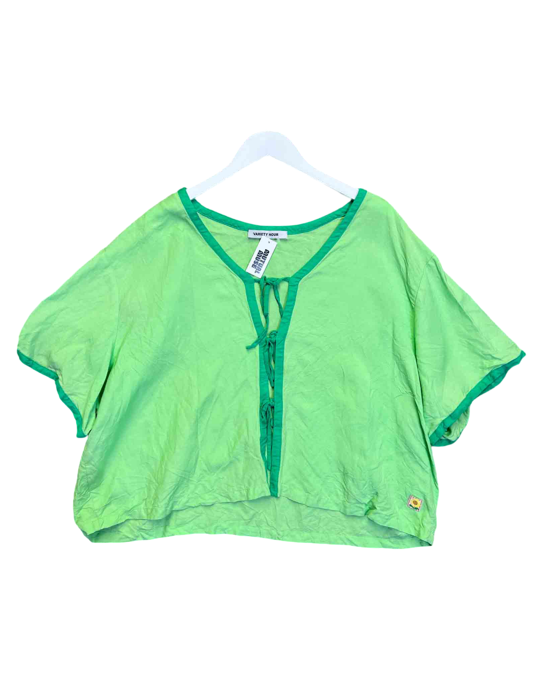 Size XXL | Variety Hour Linen Cropped Top