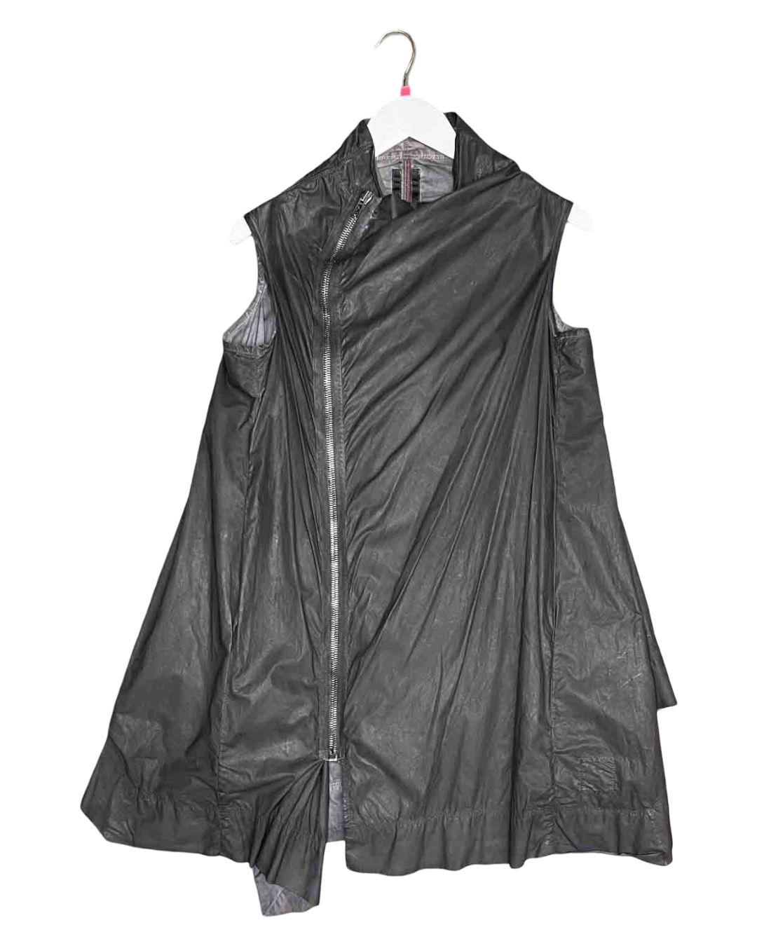 Size M | Rick Owens DRKSDW Asymmetric Zip Draped Long Vest Dress