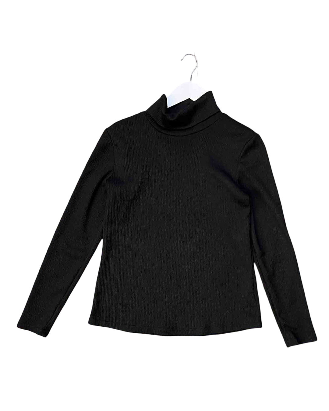 Size 14 (XL) | Kuwaii Black Textured Turtle-Neck Top