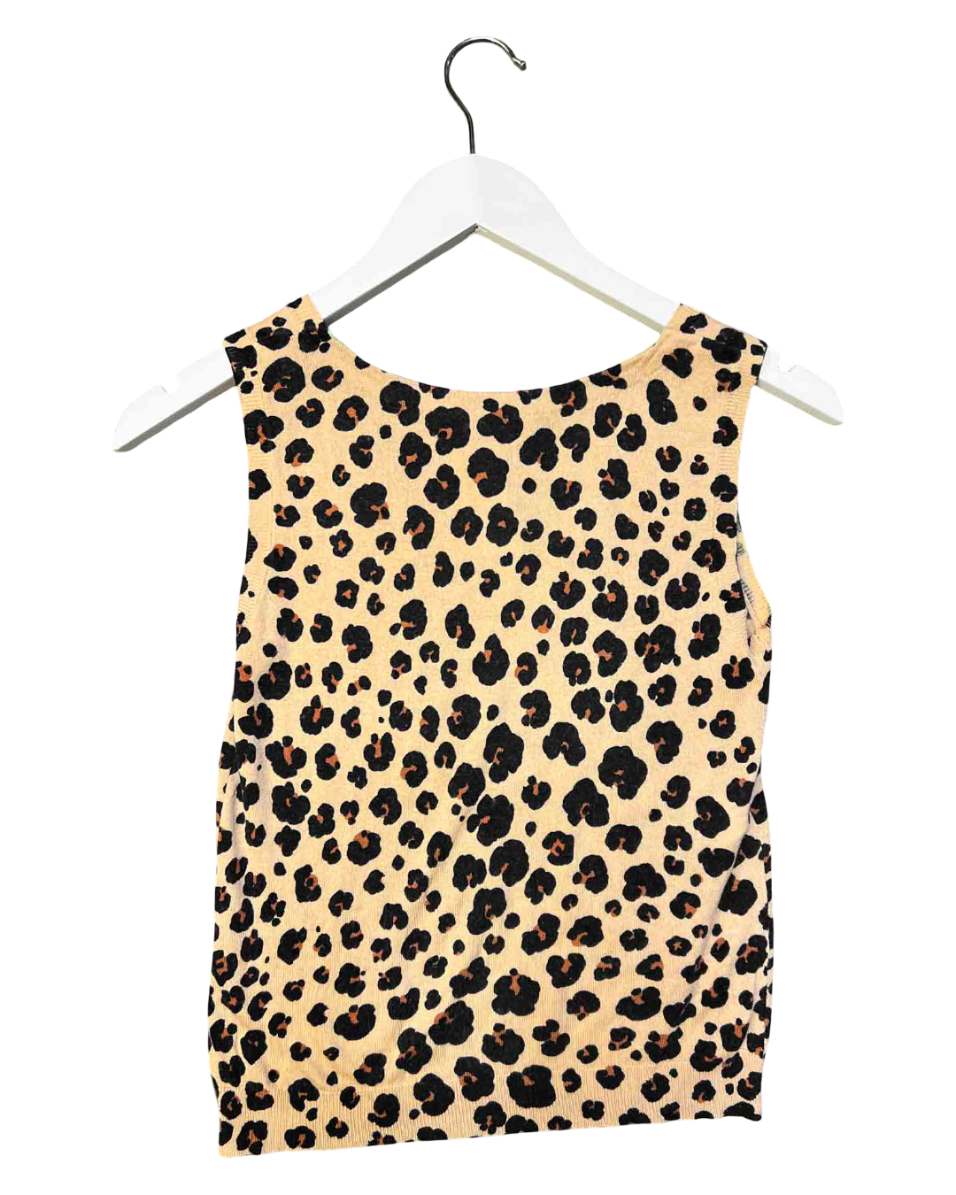 Size S | Moschino Cheap and Chic Leopard Silk/Cashmere Tank Top