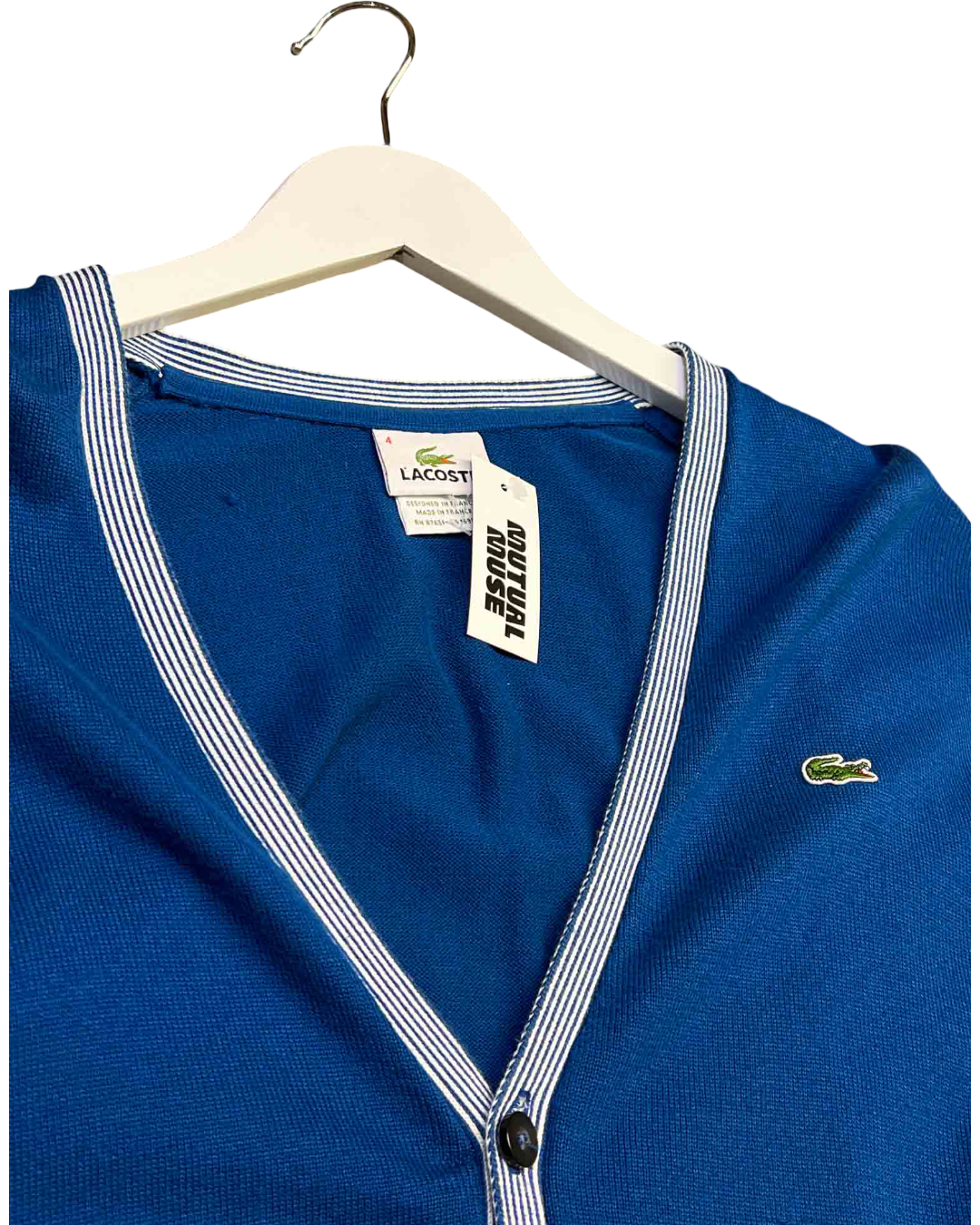 Size 4 (XXL) | Lacoste Blue Cotton Knit Cardigan