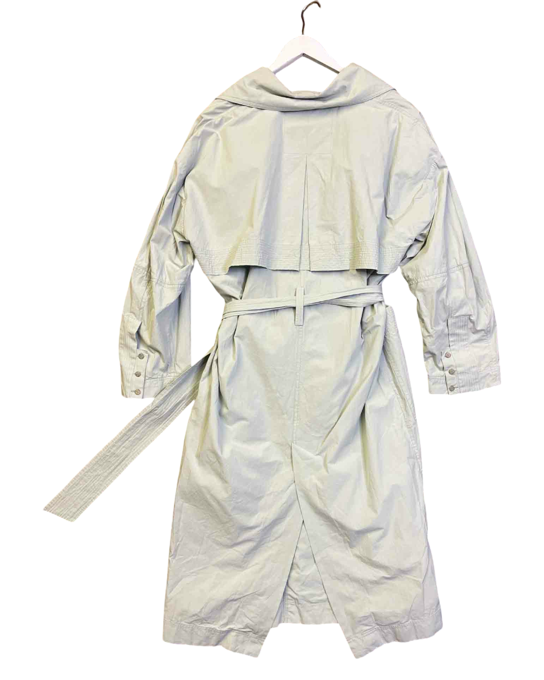 Size S | Lee Mathews Light Mint Cotton Trench Coat