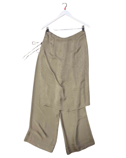 Size S | Paloma Wool Grey Silk Pants with Wrap Skirt