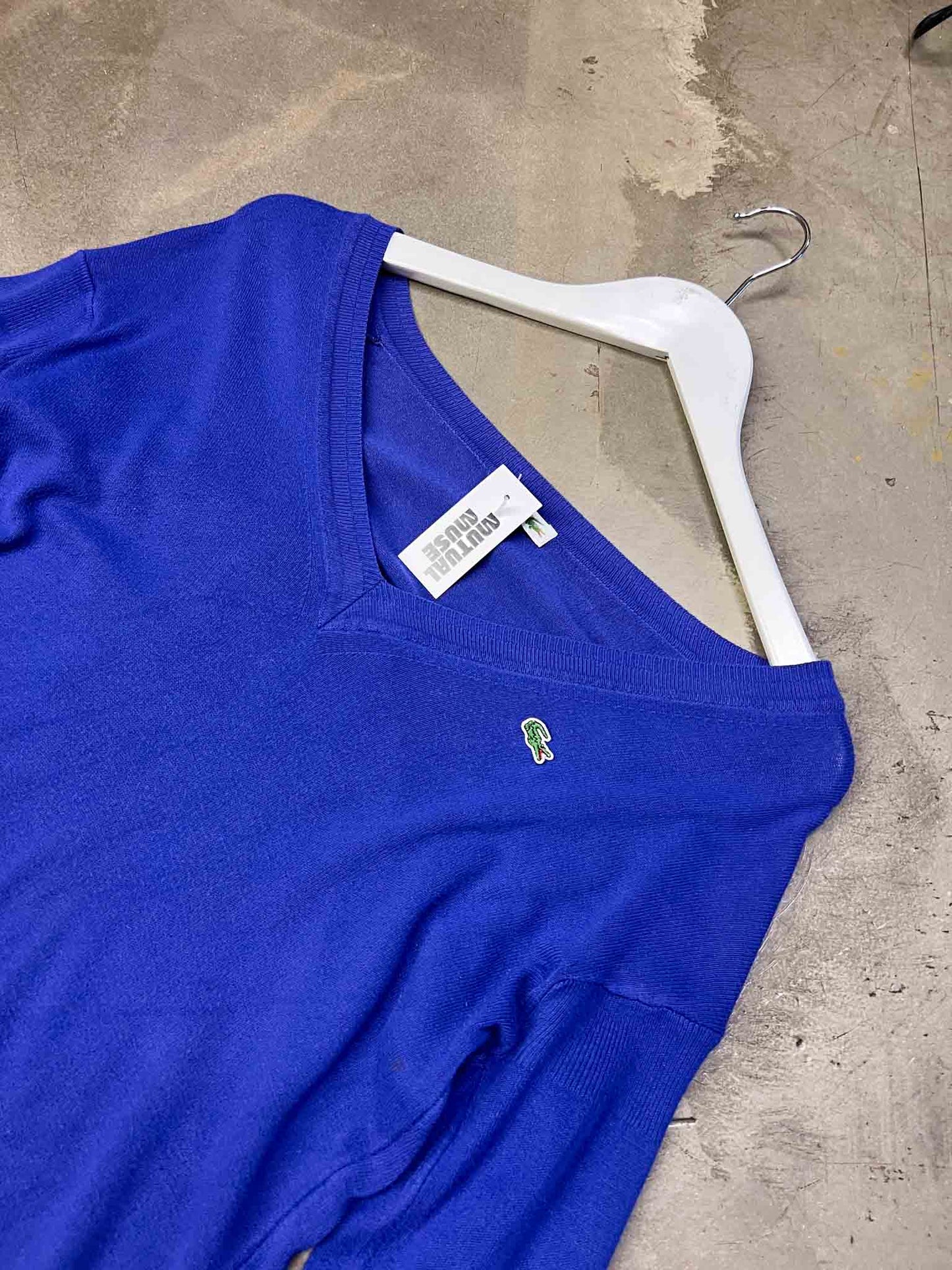 Size 44 (L) | Lacoste Purple Knitted V-Neck Jumper