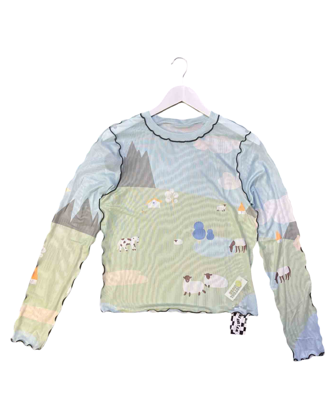 Size XL | Kina and Tam Farm Animal Mesh Top With Tags