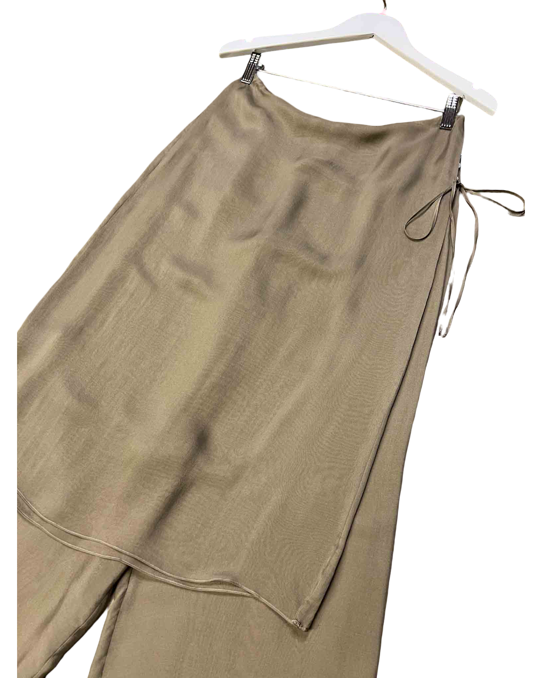 Size S | Paloma Wool Grey Silk Pants with Wrap Skirt