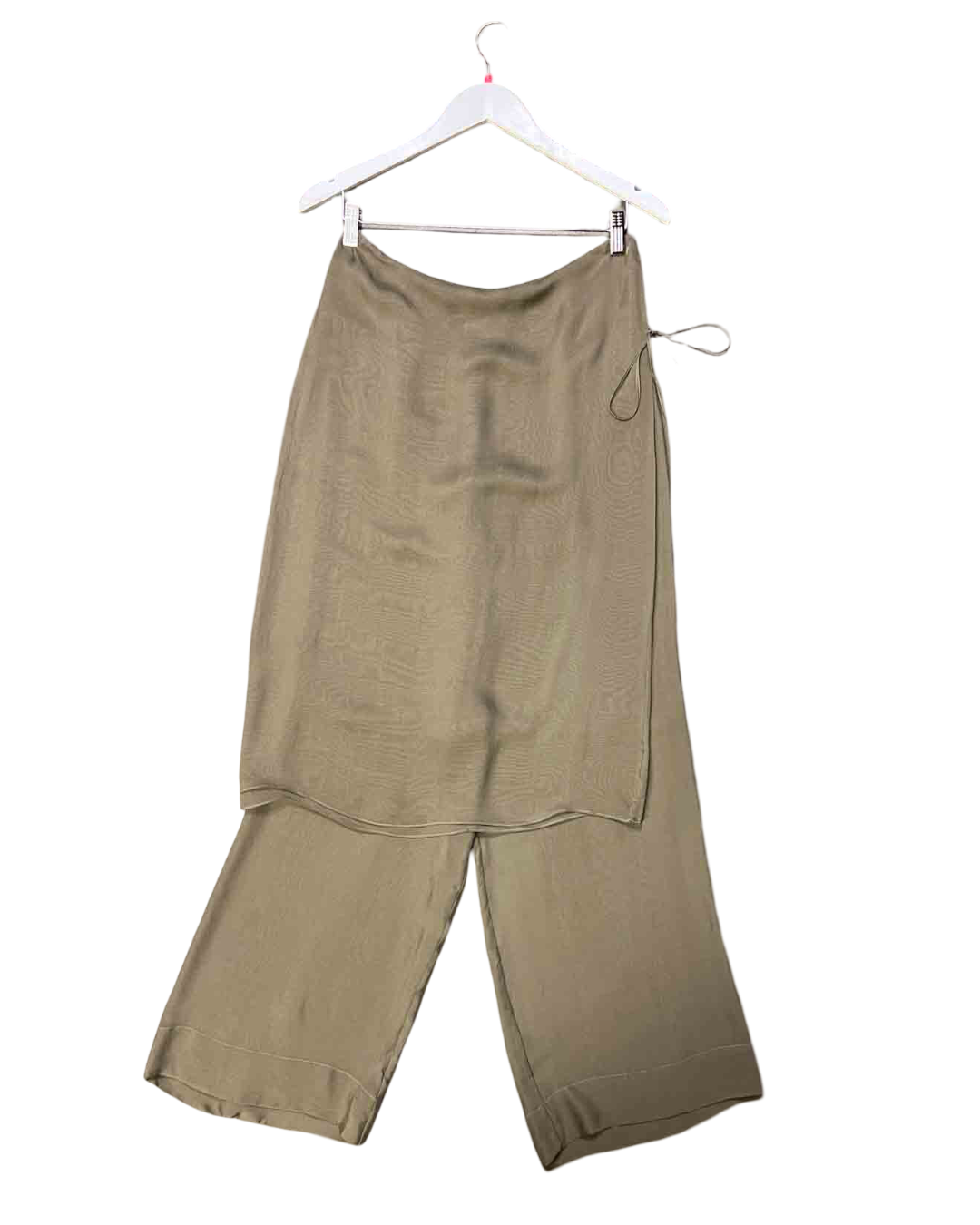 Size S | Paloma Wool Grey Silk Pants with Wrap Skirt