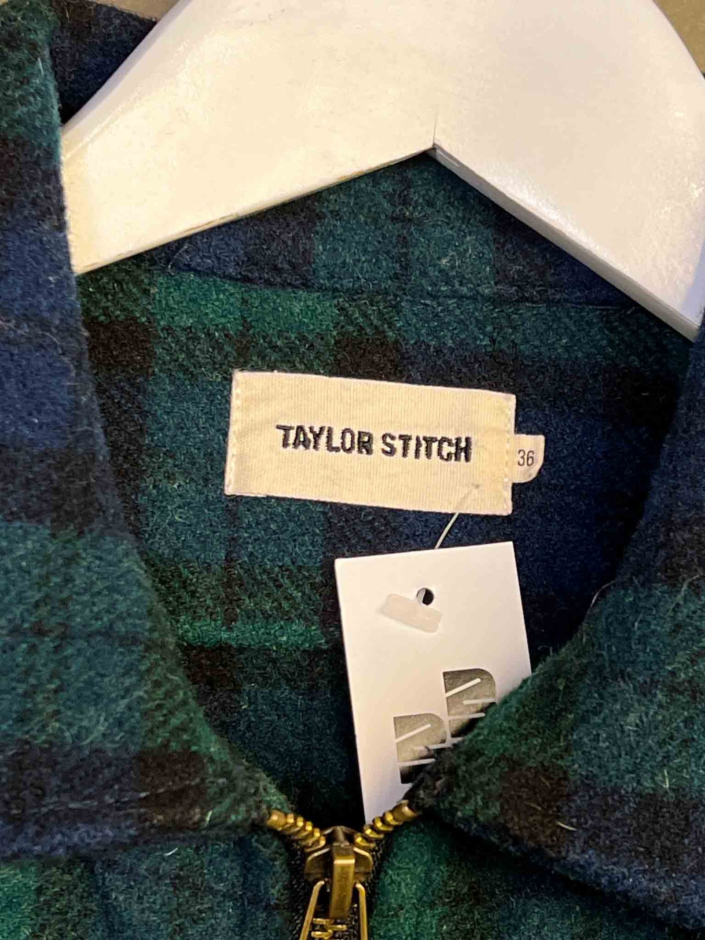 Size 36 (XS) |Taylor Stitch Plaid Flannel Zip-Up Jacket