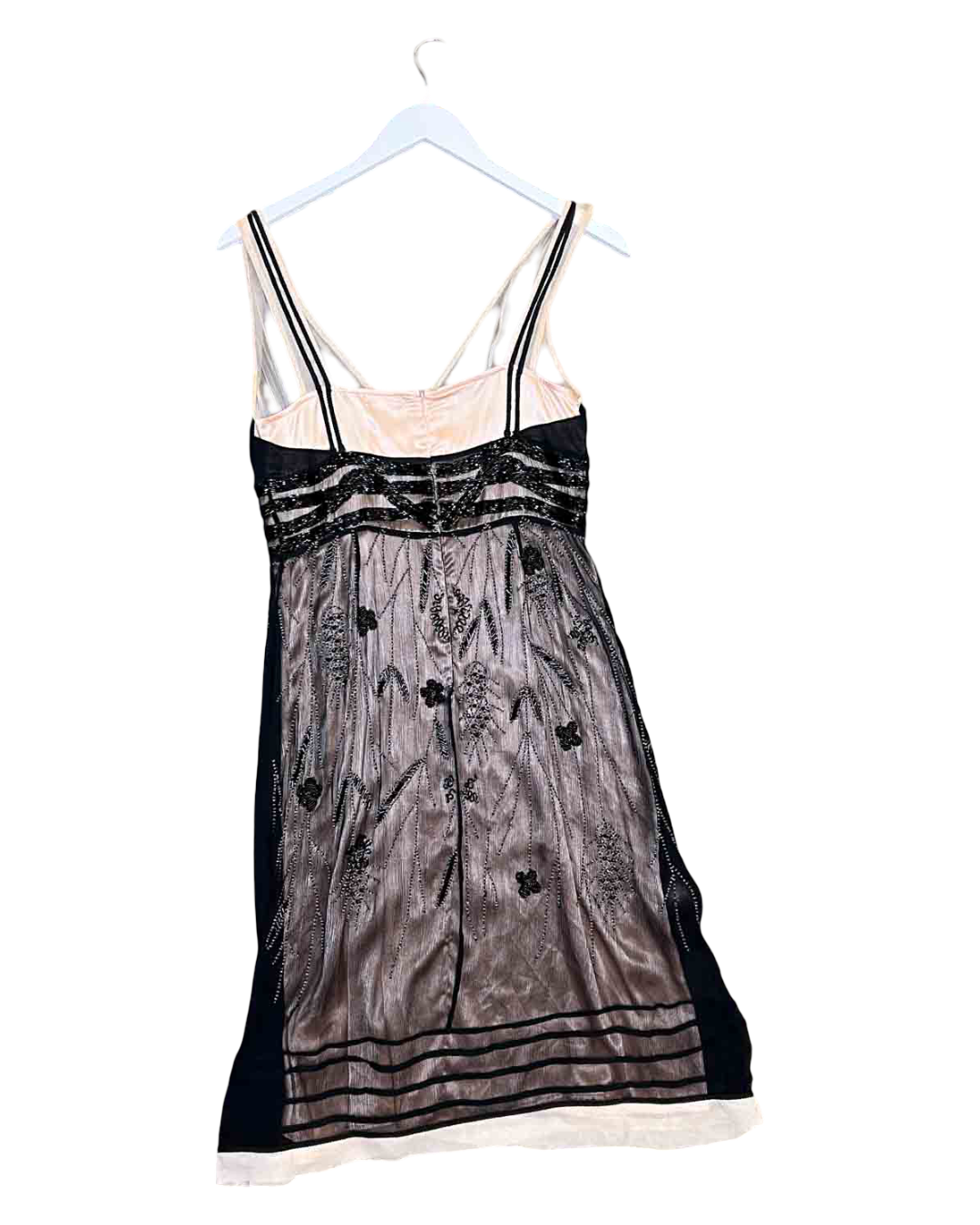 Size M | Galliano Beaded Silk Slip Mini Dress