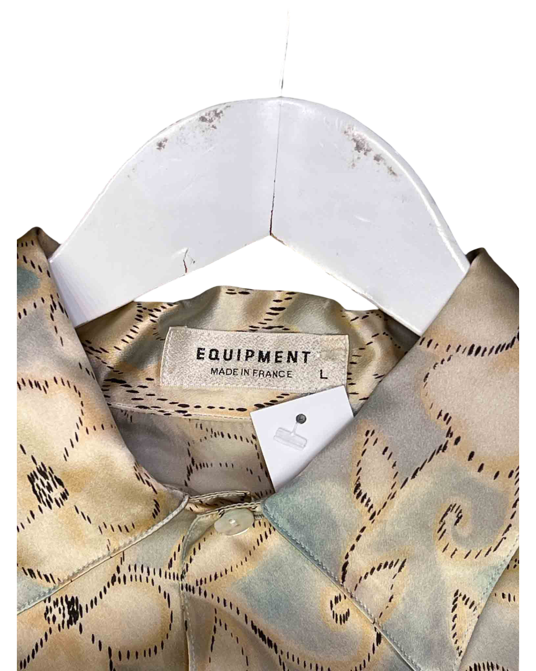 Size L | Equipment Blue Floral Silk Shirt